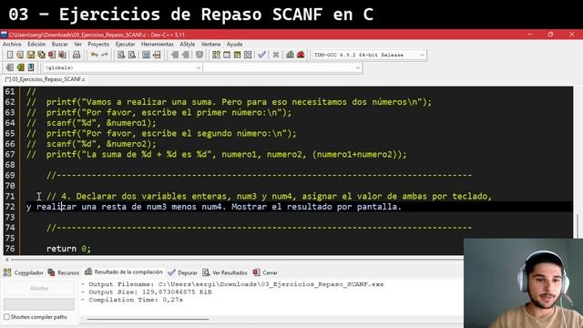 ? 03 - ¡PRACTICANDO recogida de valores con SCANF en C! | ©️ Practicando Programación en C ©️ смотреть онлайн