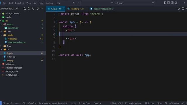 2. Adding Folder Structure and Basic Components - Chai Shop - React JS Project || Hindi смотреть онлайн