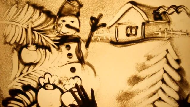 Песочная анимация "Новогоднее поздравление" смотреть онлайн