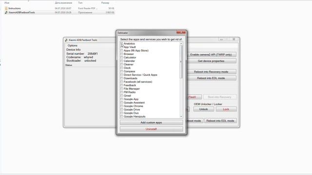 КАКИЕ ПРОГРАММЫ МОЖНО УДАЛИТЬ ЧЕРЕЗ XIAOMI ADB/FASTBOOT TOOLS | ИНСТРУКЦИЯ смотреть онлайн
