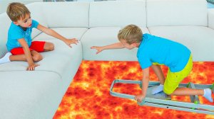 Пол из лаву у Влада и Ники [Видео для детей]