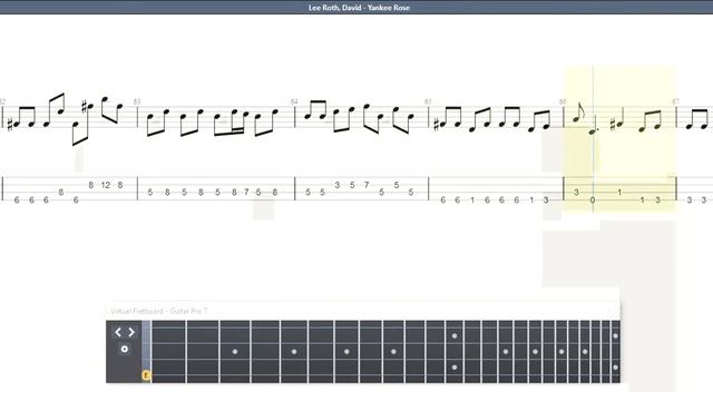 Lee Roth, David - Yankee Rose BASS GUITAR TAB смотреть онлайн