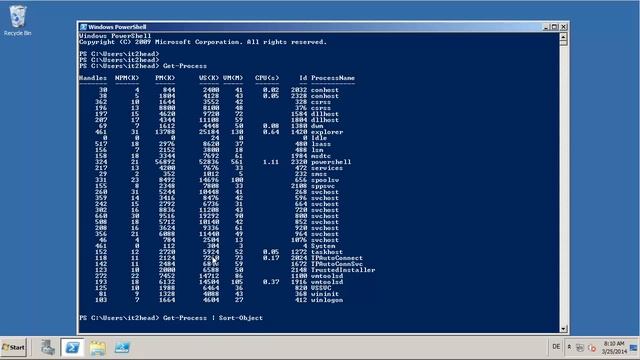 get all process sorted by name with powershell смотреть онлайн