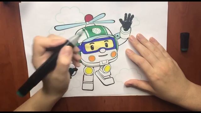 Рисуем Робокара Поли - Хели трансформер - draw robocar poli heli смотреть онлайн