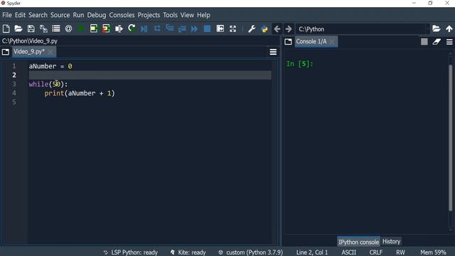 Python 9: While loops to print the numbers from 1 to 50 смотреть онлайн