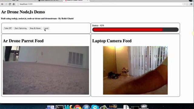 AR Drone - Camera Feed and Control using Node Js смотреть онлайн