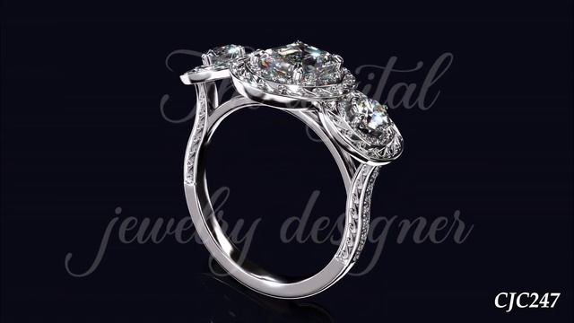 CJC0247 Ladies diamond blue sapphire ruby emerald wedding 3d Print model смотреть онлайн