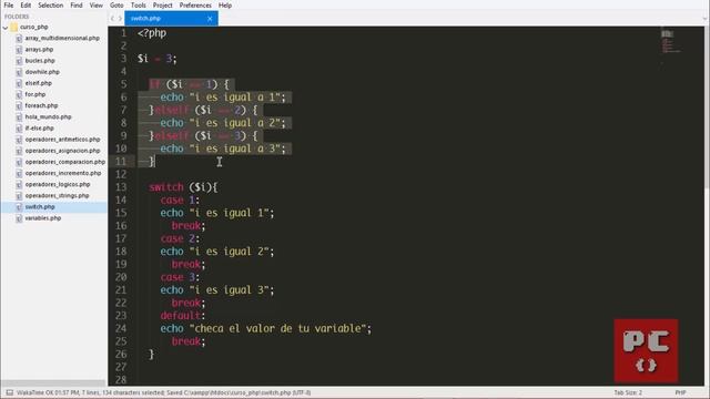 Curso de PHP básico | sentencia switch смотреть онлайн