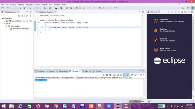 How to executing Hello world java program in #Eclipse and #Command prompt смотреть онлайн