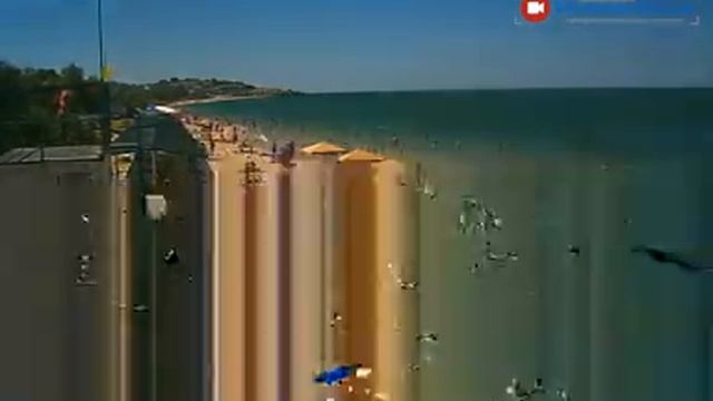 Пляж в Щёлкино, 14.07.2016 - time-lapse с камеры 1 смотреть онлайн