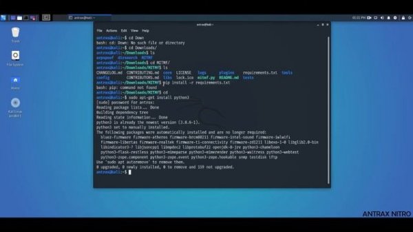 Fixed "bash: Pip command not found" in kali Linux | 100% working | ANTRAX NITRO