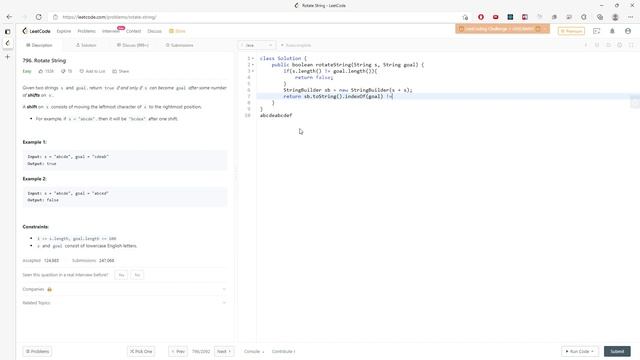 LeetCode 796 | Rotate String | IndexOf | Java смотреть онлайн