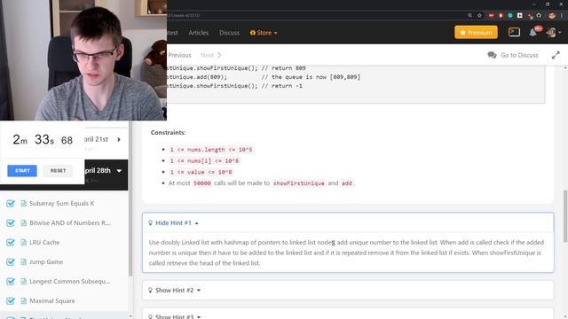First Unique Number (LeetCode Day 28) смотреть онлайн