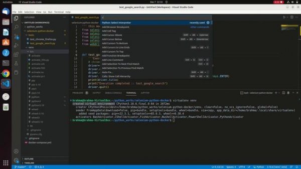 How to create virtual environment(venv) for Python project in VSCode?