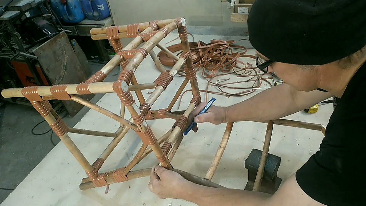 Плетение ПВХ ротангом. Плетеный стул часть2.