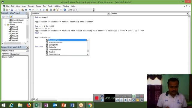 Show Progress on Status Bar - Excel VBA Course in Hindi смотреть онлайн