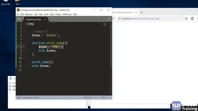 Local Variable - Understanding local variabe in php смотреть онлайн