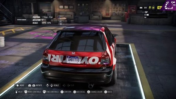 Need For Speed Heat Car Customization - Honda Civic Type R vinyl wrap build