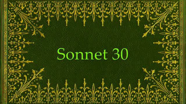 William Shakespeare - Sonnet 30 смотреть онлайн
