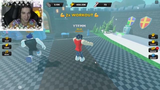 НАКАЧАЛСЯ ЗДОРОВЕЕ ВСЕХ ЗА 5 МИНУТ! СИМУЛЯТОР КАЧКА ROBLOX! STRONGMAN SIMULATOR смотреть онлайн