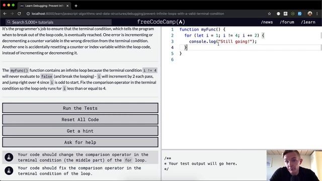 Prevent Infinite Loops with a Valid Terminal Condition - Debugging - Free Code Camp смотреть онлайн