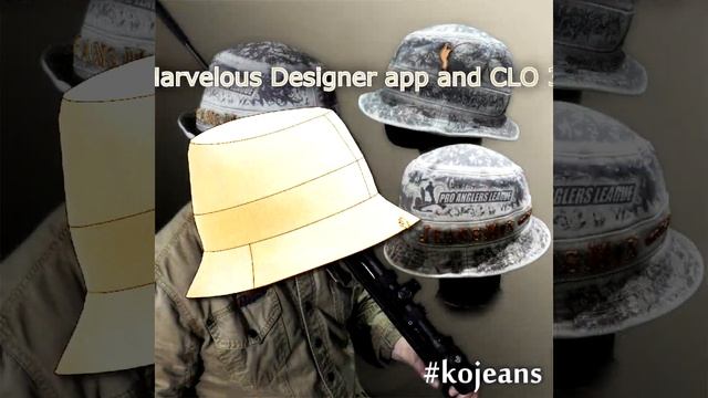 Tactical HAT. Тактическая панама из плотного канваса от Kojeans. Одежда из Marvelous Designer.