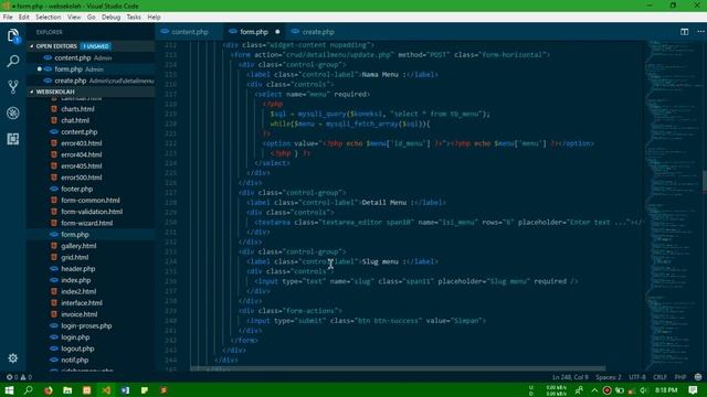 Membuat Website Sekolah Sederhana dengan PHP dan MySQLi #23 Operasi CRUD pada Menu Detail смотреть онлайн