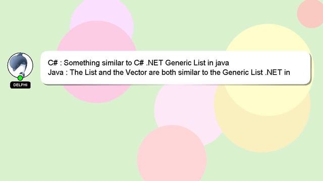 C# : Something similar to C# .NET Generic List in java смотреть онлайн