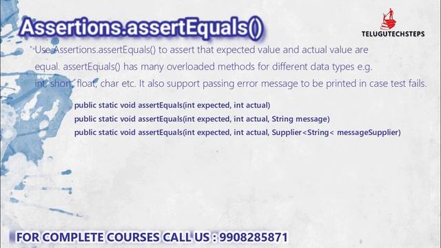 JUNIT 5 ASSERTIONS смотреть онлайн