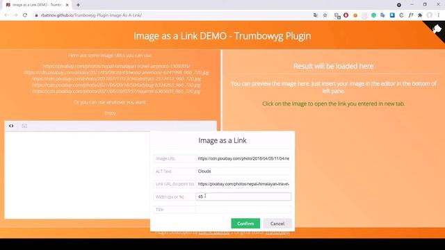 Image As A Link | Trumbowyg Plugin смотреть онлайн