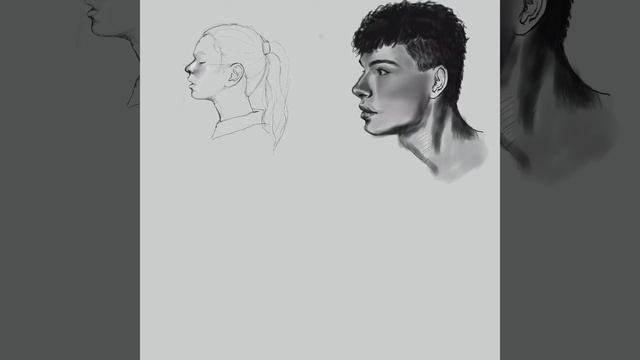 Digital Painting : IPAD Procreate Drawing a Male Head • 数字绘画 : 男生头部 смотреть онлайн