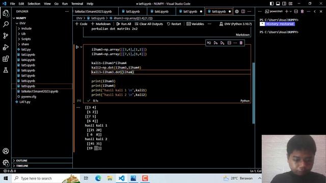 BELAJAR DASAR NUMPY (PYTHON) - PERKALIAN DOT MATRIKS смотреть онлайн