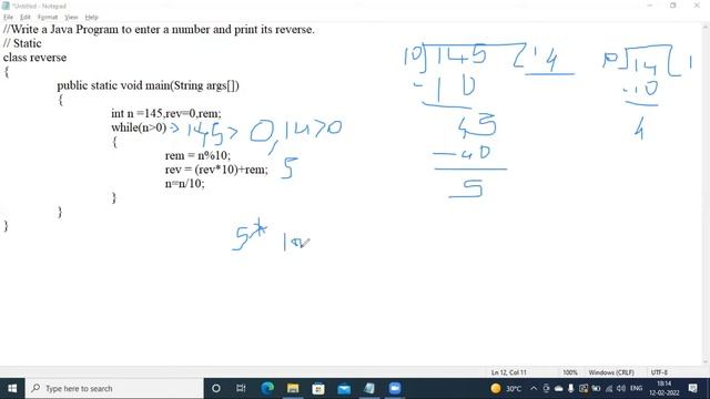 Class 12|Java|Write a Java Program to enter a number and print its reverse| Print reverse number. смотреть онлайн