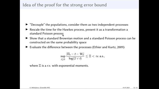Anna Melnykova - Theoretical analysis and simulation methods for Hawkes processes and their... смотреть онлайн
