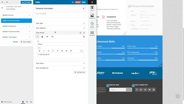 Gridus Resume WordPress Theme Manual | Customization | 03 - Home Page Blocks смотреть онлайн