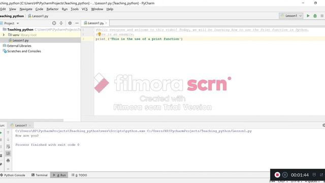 PYTHON PRINT FUNCTION IN 3 MINS! смотреть онлайн