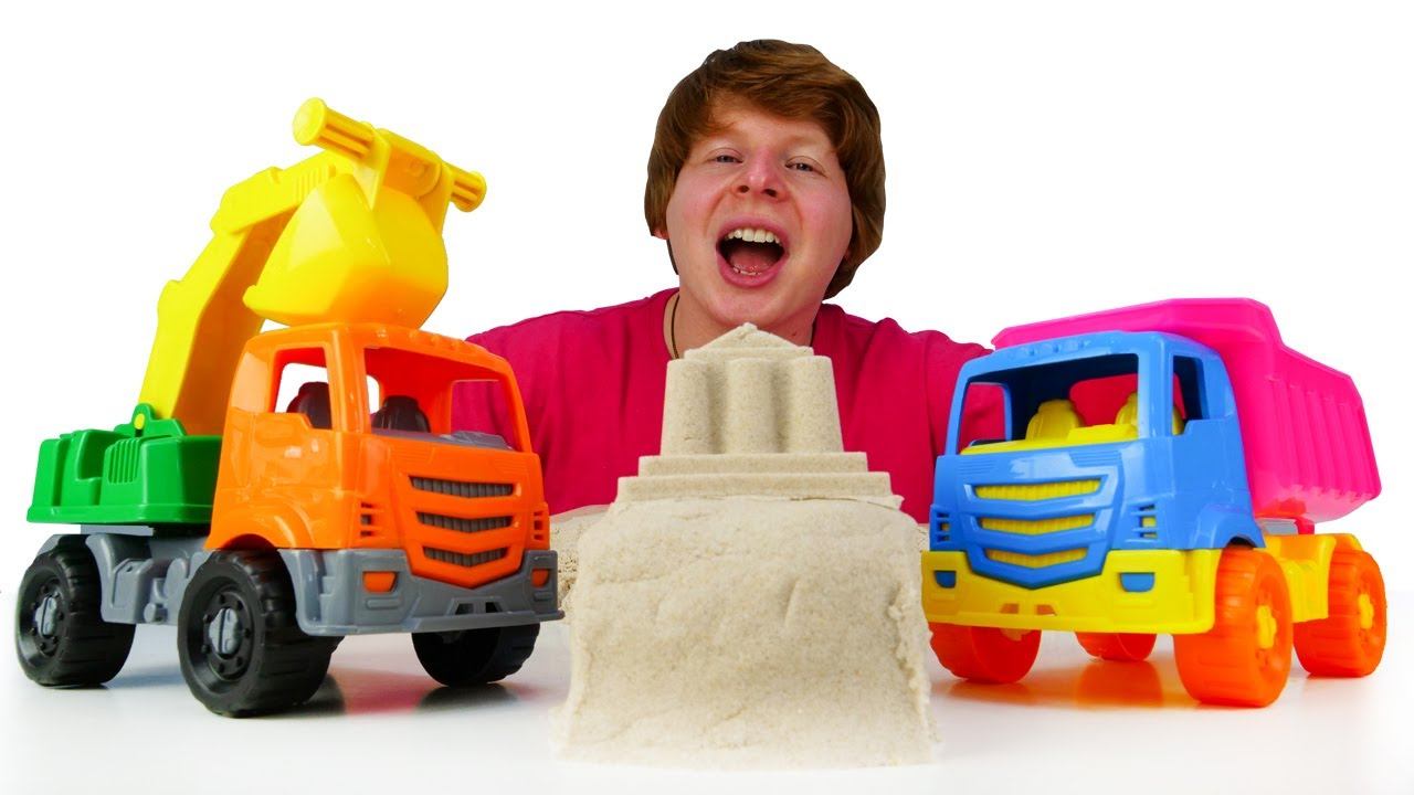 Игры для малышей: Моя Песочница. Кинетический песок и машинки. Лепим куличики, учим цвета смотреть онлайн
