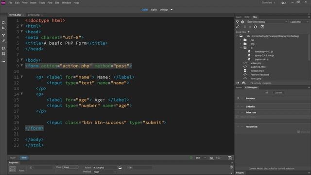 PHP Web Forms Basics | Superglobals variables and the action form atribute смотреть онлайн