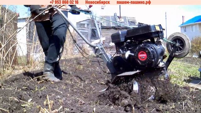 Выкорчевка корней малины культиватором. Вспашка земли в Новосибирске. смотреть онлайн