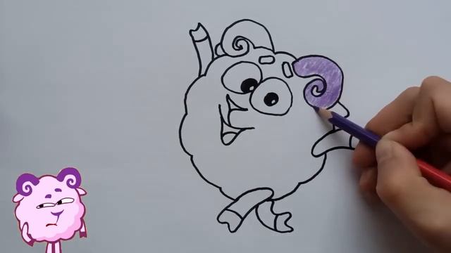 Как нарисовать смешариков. Учимся рисовать Бараша. Рисуем смешариков. Kikoriki. смотреть онлайн
