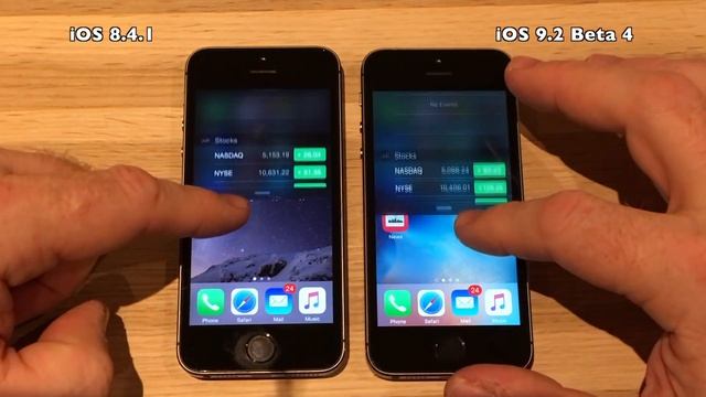 iPhone 5S iOS 8.4.1 vs iOS 9.2 Beta 4 / Public Beta 4 Build 13C75 смотреть онлайн