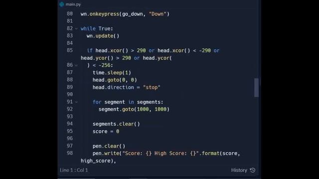 Snake game video trailer (python, replit) смотреть онлайн