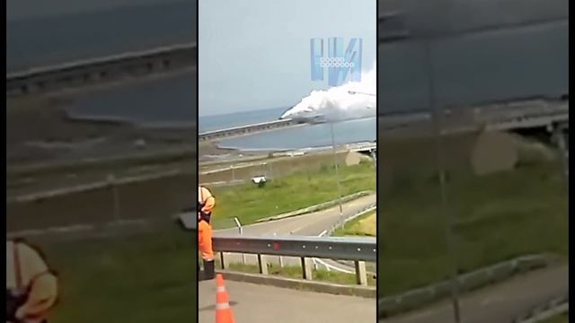 Дым на Крымском мосту