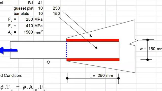 Tensile Member Exercise (5) Welded Bar and L profile Capacity смотреть онлайн