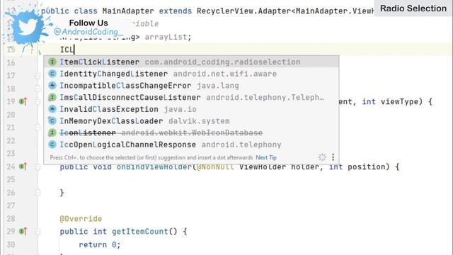 How to Select Single Radio Button in RecyclerView in Android Studio | RadioSelection | AndroidCodin смотреть онлайн