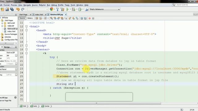 How to retrive data from database to jsp in java web Netbeans смотреть онлайн