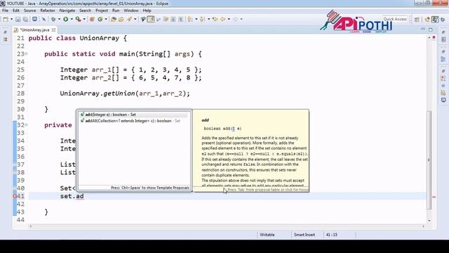 08. Write a java program to find union of two arrays смотреть онлайн