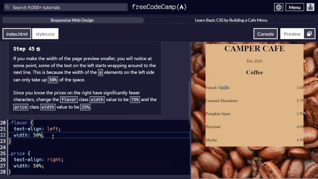 Learn Basic CSS by Building a Cafe Menu || Responsive Web Design || freeCodeCamp Reference Video смотреть онлайн