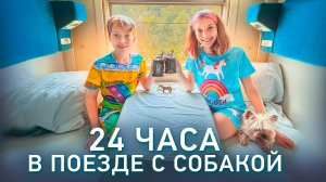 24 часа в ПОЕЗДЕ ЧЕЛЛЕНДЖ! Провели ЦЕЛЫЙ ДЕНЬ в одном купе с СОБАКОЙ