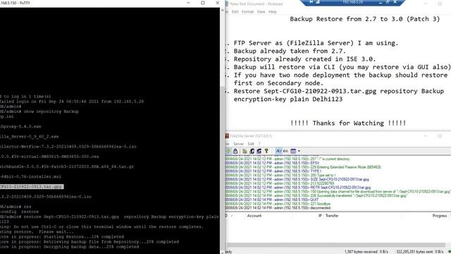 Cisco ISE backup restore 2.7 to 3.0 смотреть онлайн